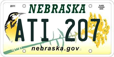 NE license plate ATI207