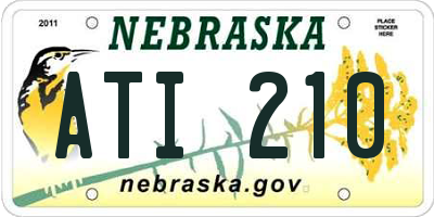 NE license plate ATI210