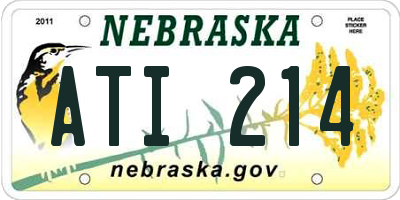 NE license plate ATI214
