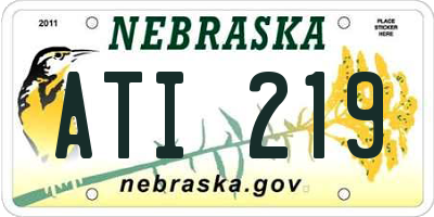 NE license plate ATI219