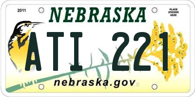 NE license plate ATI221