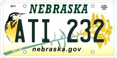 NE license plate ATI232