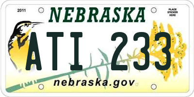 NE license plate ATI233