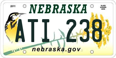 NE license plate ATI238