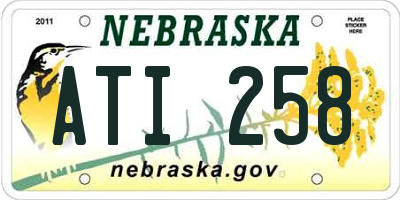 NE license plate ATI258
