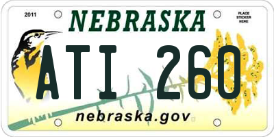 NE license plate ATI260