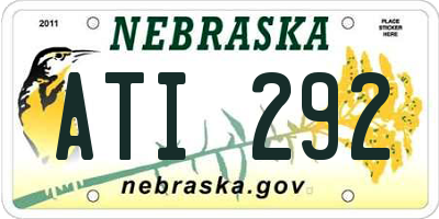 NE license plate ATI292