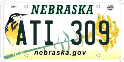 NE license plate ATI309
