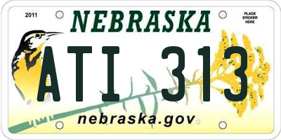 NE license plate ATI313