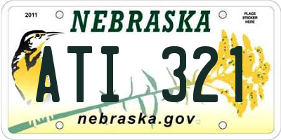 NE license plate ATI321
