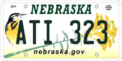 NE license plate ATI323