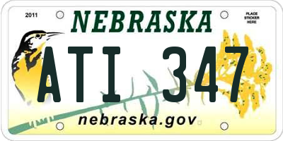 NE license plate ATI347