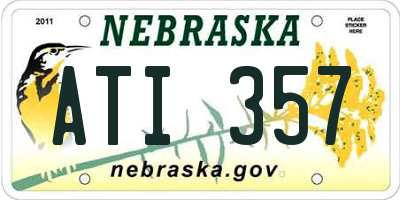 NE license plate ATI357