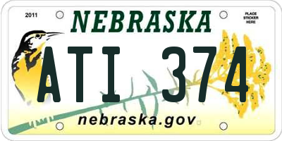 NE license plate ATI374