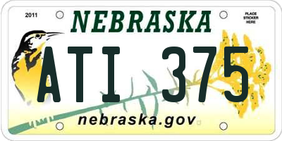 NE license plate ATI375