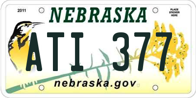 NE license plate ATI377