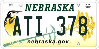 NE license plate ATI378