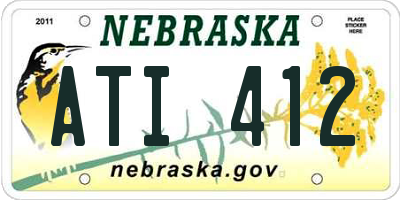NE license plate ATI412