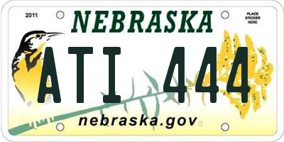NE license plate ATI444