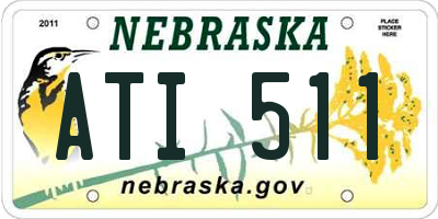 NE license plate ATI511