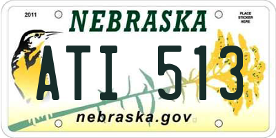 NE license plate ATI513