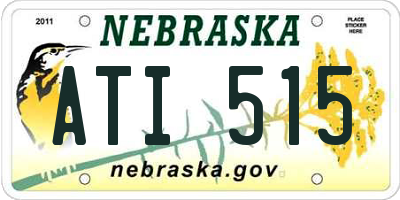 NE license plate ATI515
