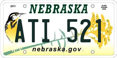 NE license plate ATI521