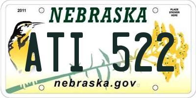 NE license plate ATI522
