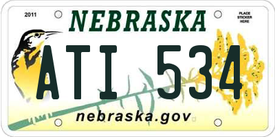 NE license plate ATI534