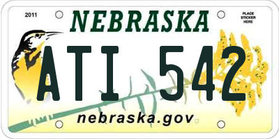 NE license plate ATI542