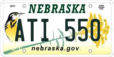 NE license plate ATI550