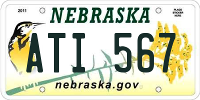 NE license plate ATI567