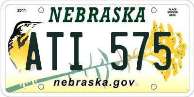 NE license plate ATI575