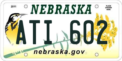 NE license plate ATI602