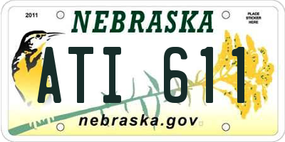 NE license plate ATI611