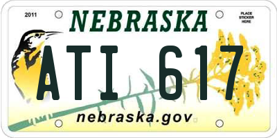 NE license plate ATI617