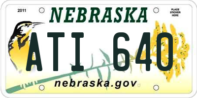 NE license plate ATI640