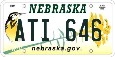NE license plate ATI646
