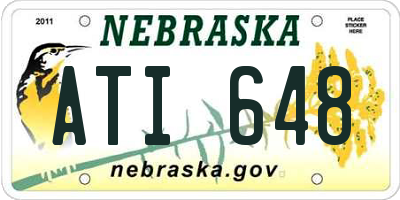 NE license plate ATI648