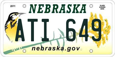 NE license plate ATI649