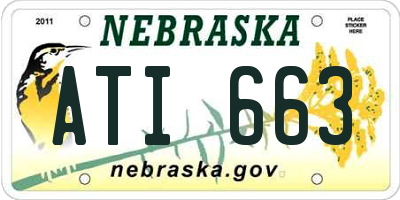 NE license plate ATI663