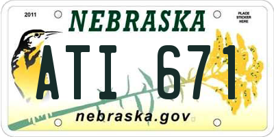 NE license plate ATI671