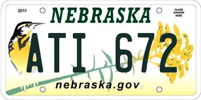 NE license plate ATI672