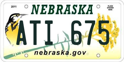NE license plate ATI675