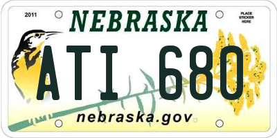 NE license plate ATI680