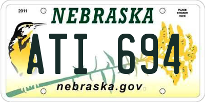 NE license plate ATI694