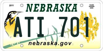 NE license plate ATI701