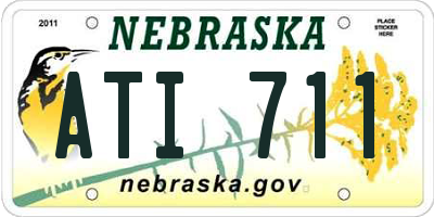 NE license plate ATI711
