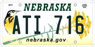 NE license plate ATI716