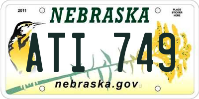 NE license plate ATI749